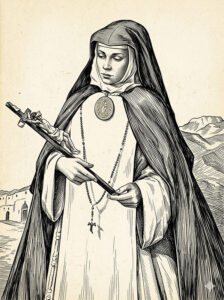 Ilustración de Sor Martina en Garachico generada con IA